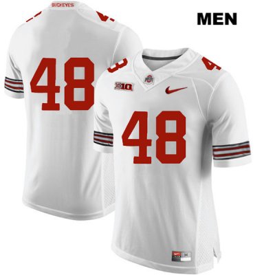 Men's NCAA Ohio State Buckeyes Tate Duarte #48 College Stitched No Name Authentic Nike White Football Jersey QF20L81BR